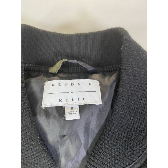 Kendall & Kylie Bomber Jacket Women's Size Small Green Camo Quilted Longline - Picture 3 of 10